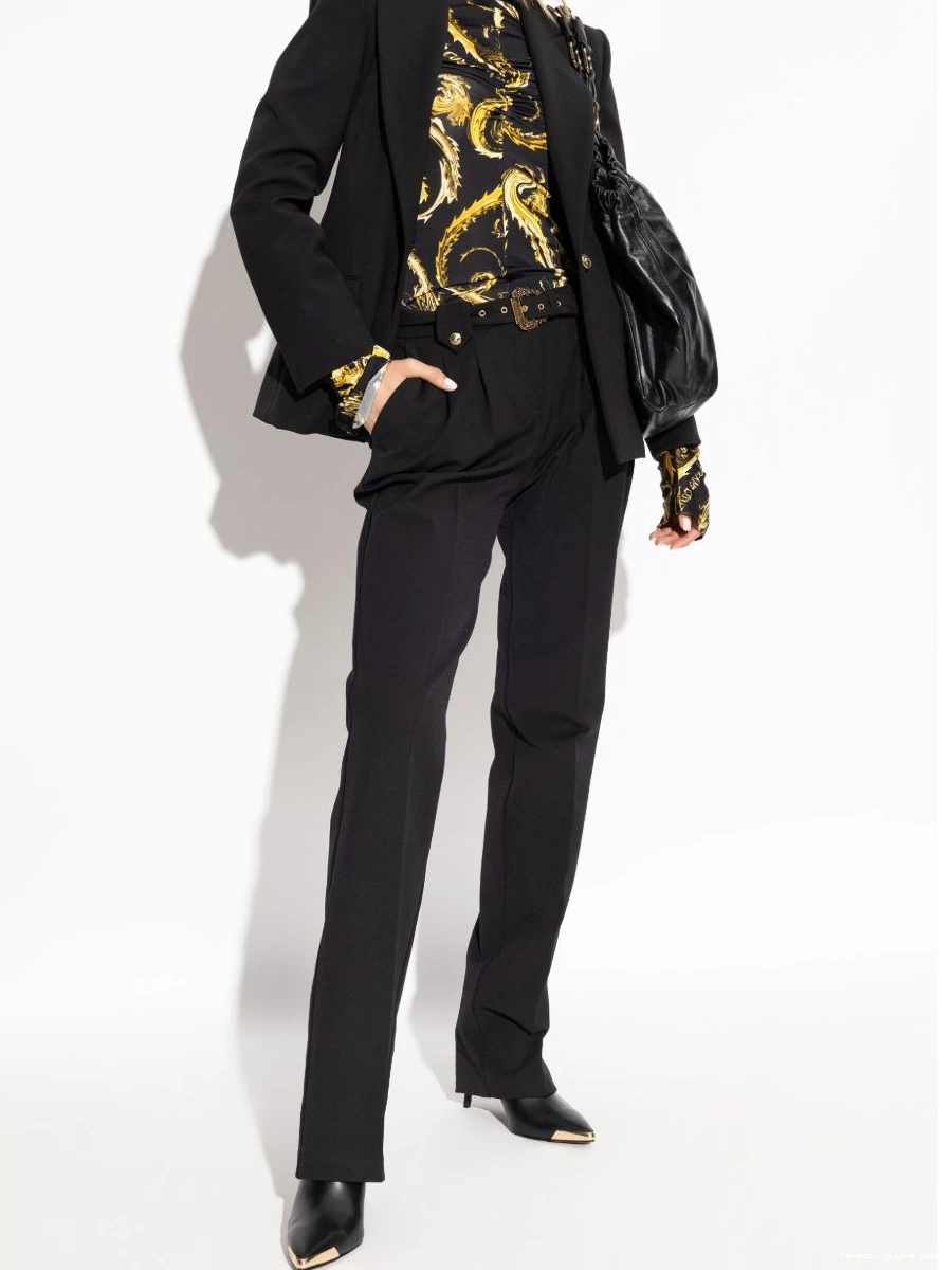 Affordable Jeans Versace belted Women trousers Couture tailored 0716